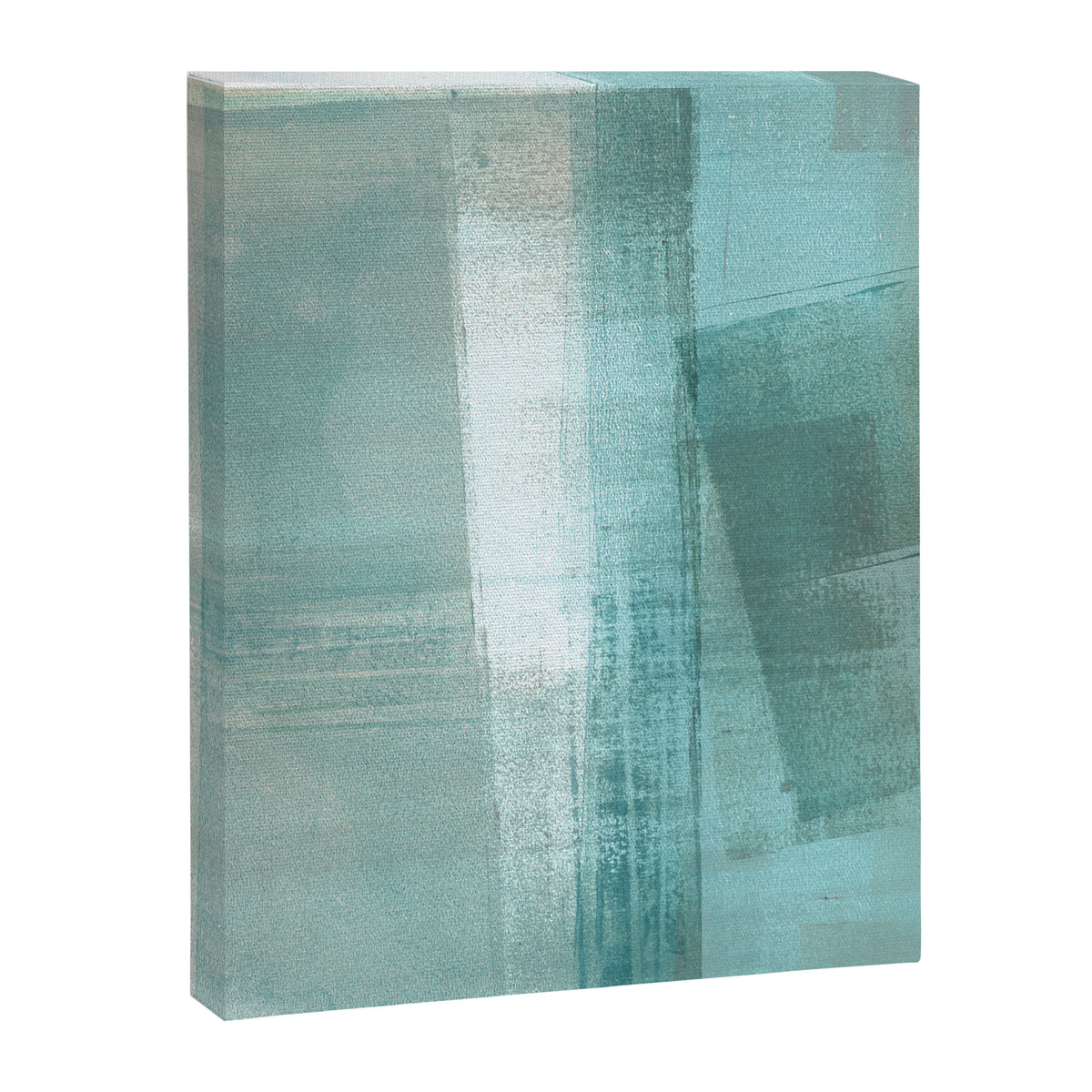 Turquoise Aqua Taupe Geometric Abstract Painting 3 Canvas Print Gallery Image 6