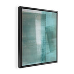 Turquoise Aqua Taupe Geometric Abstract Painting 3 Framed Canvas Print Gallery Image 2