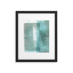 Turquoise Aqua Taupe Geometric Abstract Painting 3 Framed Art Print Gallery Image 5