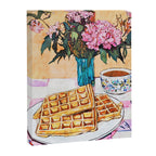  Waffles and Coffee with Flowers Watercolor Breakfast Scene Canvas Print Gallery Image 6