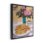  Waffles and Coffee with Flowers Watercolor Breakfast Scene Framed Canvas Print Gallery Image 2