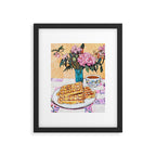  Waffles and Coffee with Flowers Watercolor Breakfast Scene Framed Art Print Gallery Image 5