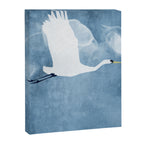 White Egret in Flight Illustration Wings Up  Canvas Print Gallery Image 8