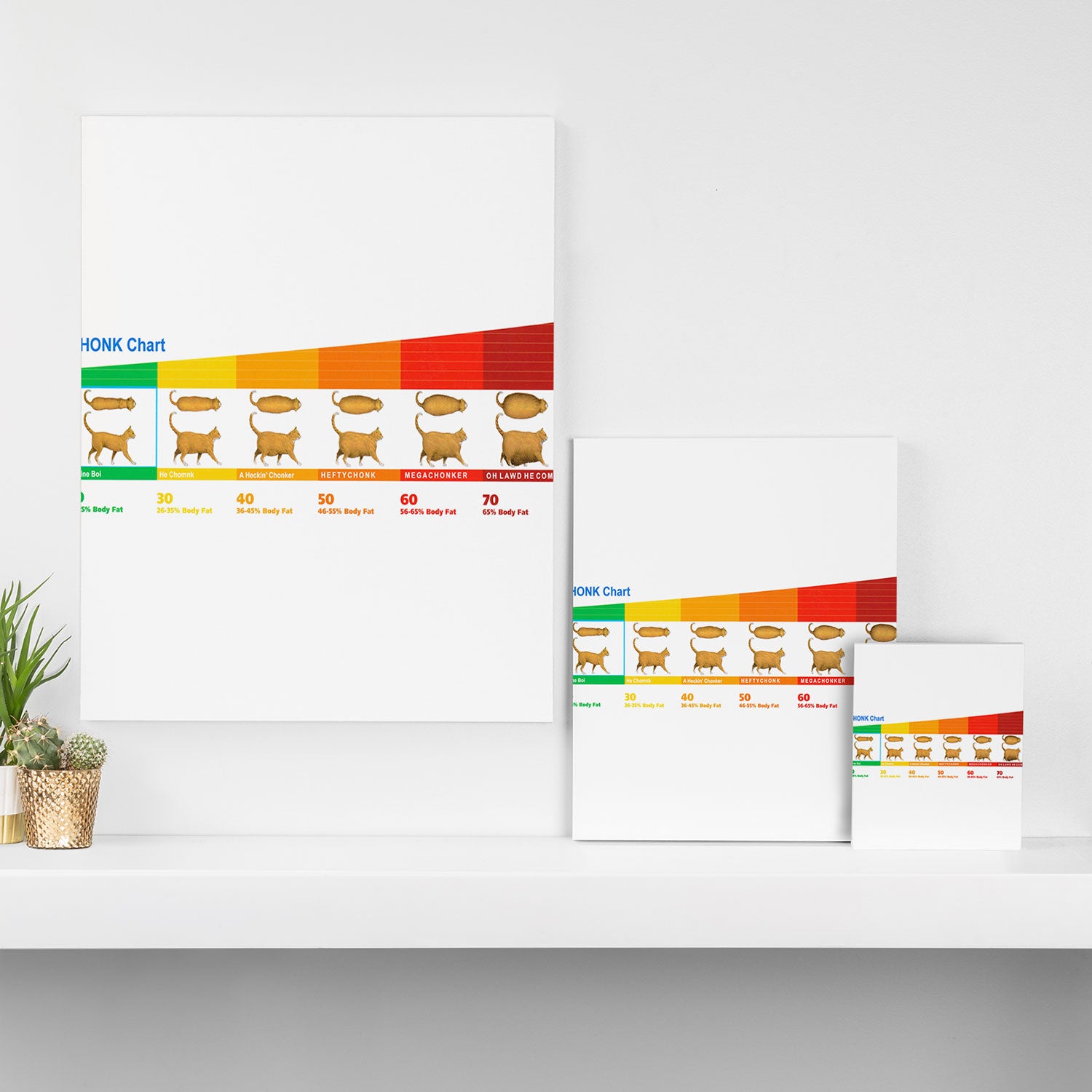 Cat CHONK Chart Meme Canvas Print Gallery Image 3