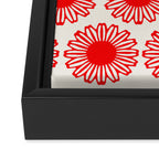 vintage flowers red Framed Canvas Print Gallery Image 3