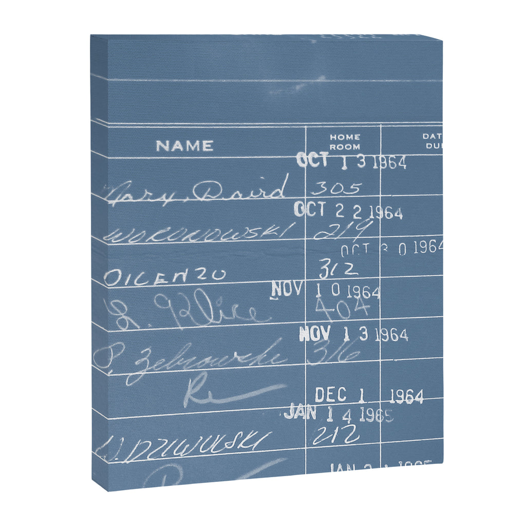 Library Card 23322 Negative Blue Canvas Print Gallery Image 6
