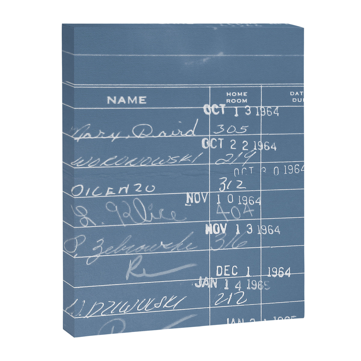 Library Card 23322 Negative Blue Canvas Print Gallery Image 6