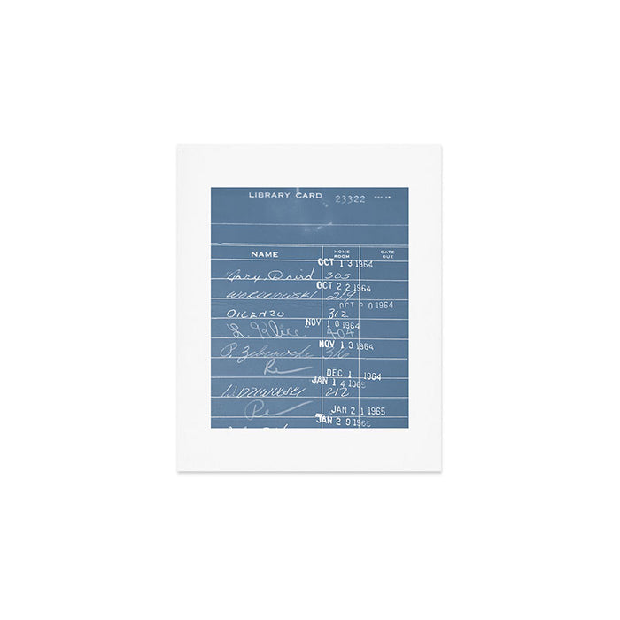 Library Card 23322 Negative Blue Art Print Gallery Image 1