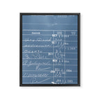 Library Card 23322 Negative Blue Framed Canvas Print Gallery Image 6