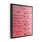 Library Card 23322 Pink Framed Canvas Print Gallery Image 2