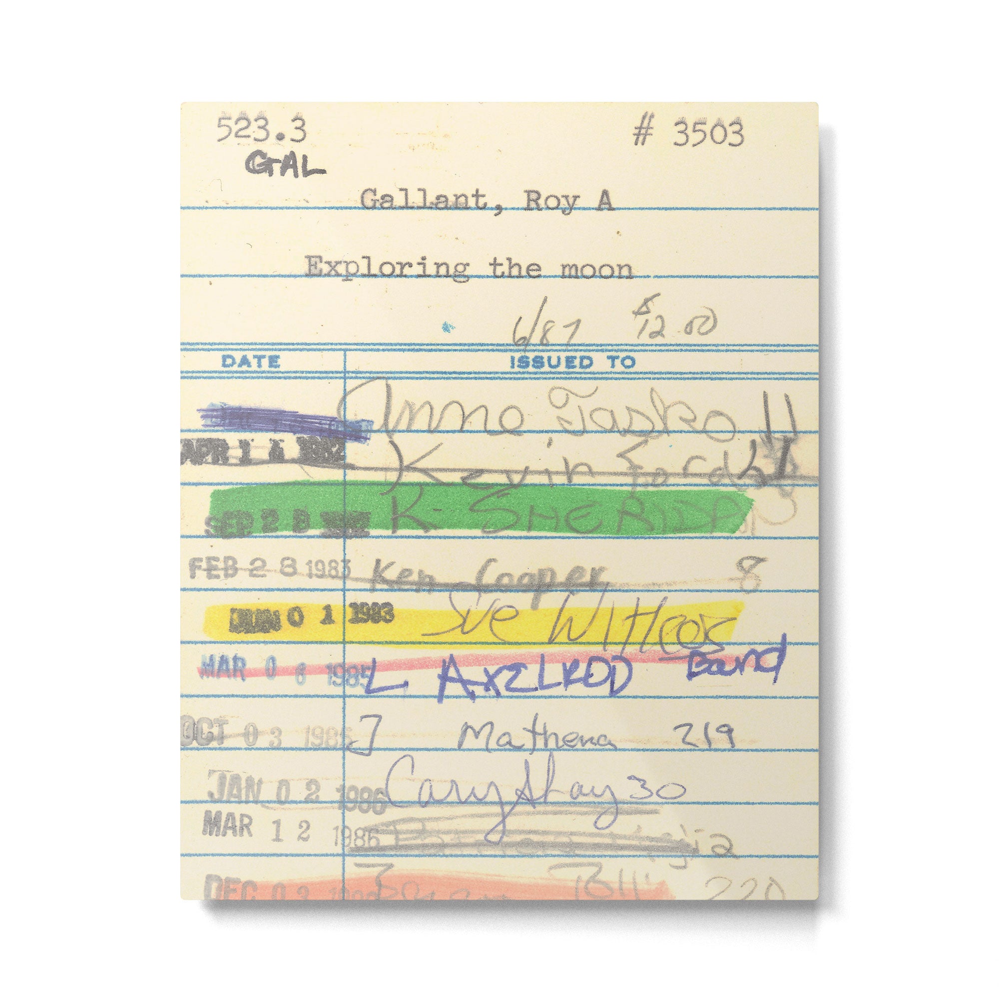 Library Card 3503 Exploring the Moon Metal Print Gallery Image 4