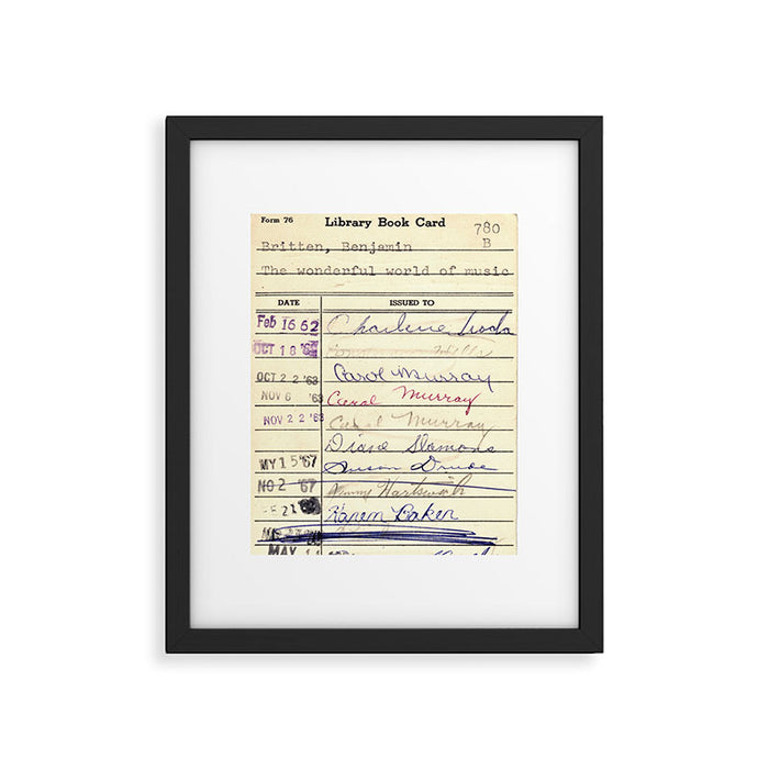 Library Card 780 The Wonderful World of Music Framed Art Print Gallery Image 1