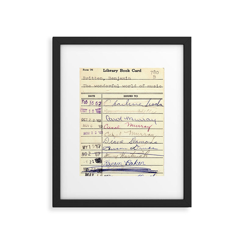 Library Card 780 The Wonderful World of Music Framed Art Print Gallery Image 5