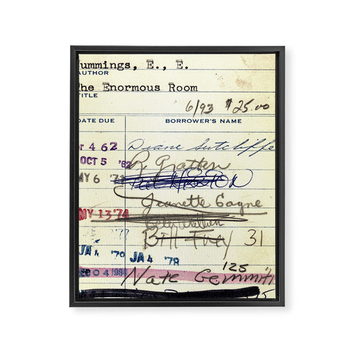 Library Card 828 The Enormous Room Framed Canvas Print Gallery Image 1