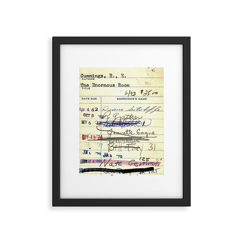 Library Card 828 The Enormous Room Framed Art Print Gallery Image 5