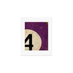 Billiards Ball pool ball number 4 ball four numeral game room man cave art Art Print Gallery Image 1