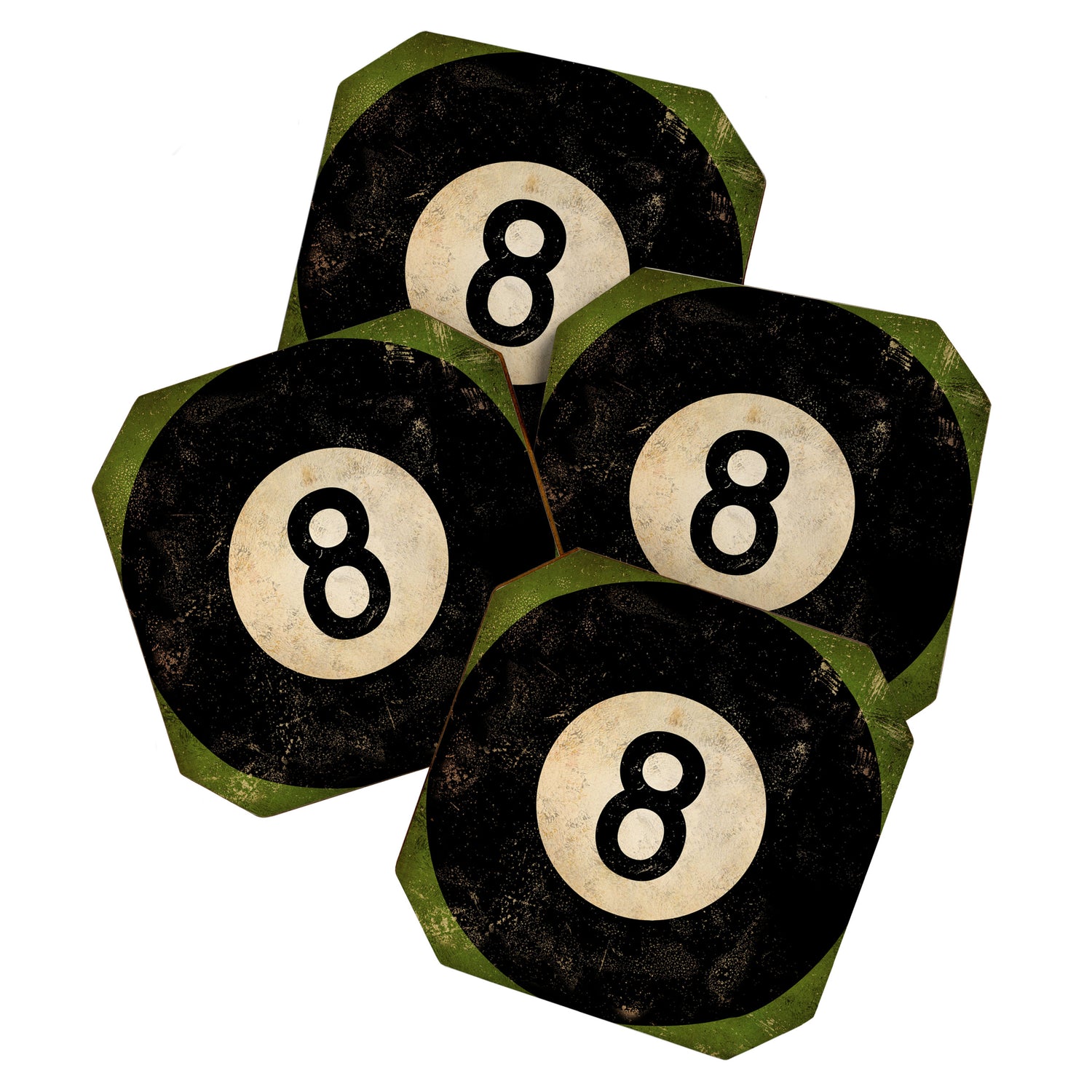 Billiards Ball pool ball number 8 ball eight numeral game room man cave art Coaster Gallery Image 1