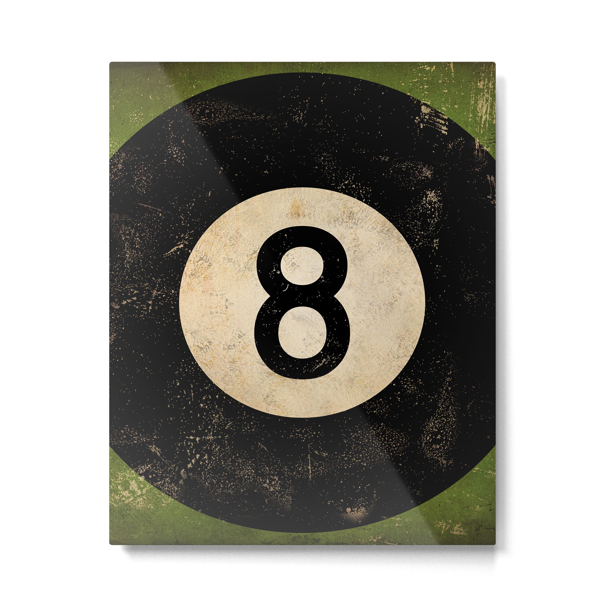 Billiards Ball pool ball number 8 ball eight numeral game room man cave art Metal Print Gallery Image 6