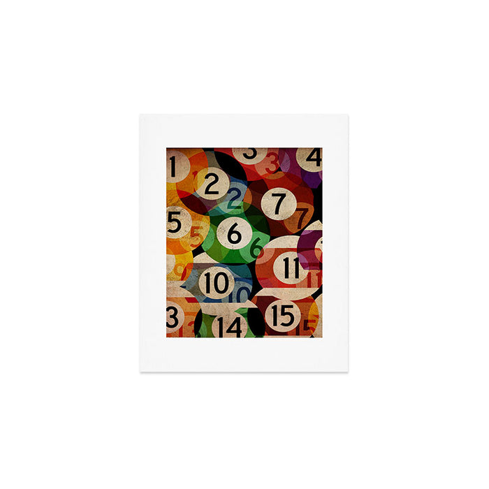 billiards balls ball pool table game room man cave eight ball colorful rainbow art Art Print Gallery Image 1