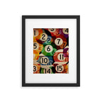 billiards balls ball pool table game room man cave eight ball colorful rainbow art Framed Art Print Gallery Image 6