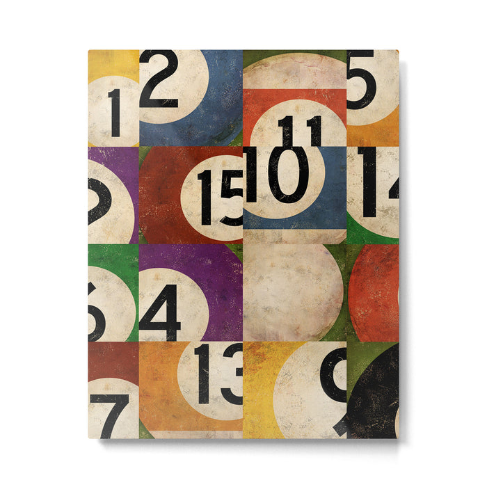 Billiards pool balls graphic art Metal Print Gallery Image 1