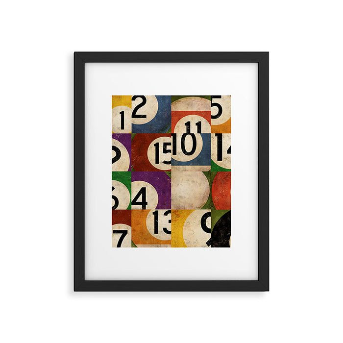 Billiards pool balls graphic art Framed Art Print Gallery Image 1