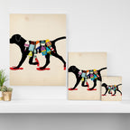 Black dog lab labrador buoy nautical beach ocean sandals flip flop art Canvas Print Gallery Image 3