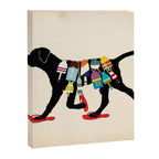 Black dog lab labrador buoy nautical beach ocean sandals flip flop art Canvas Print Gallery Image 3