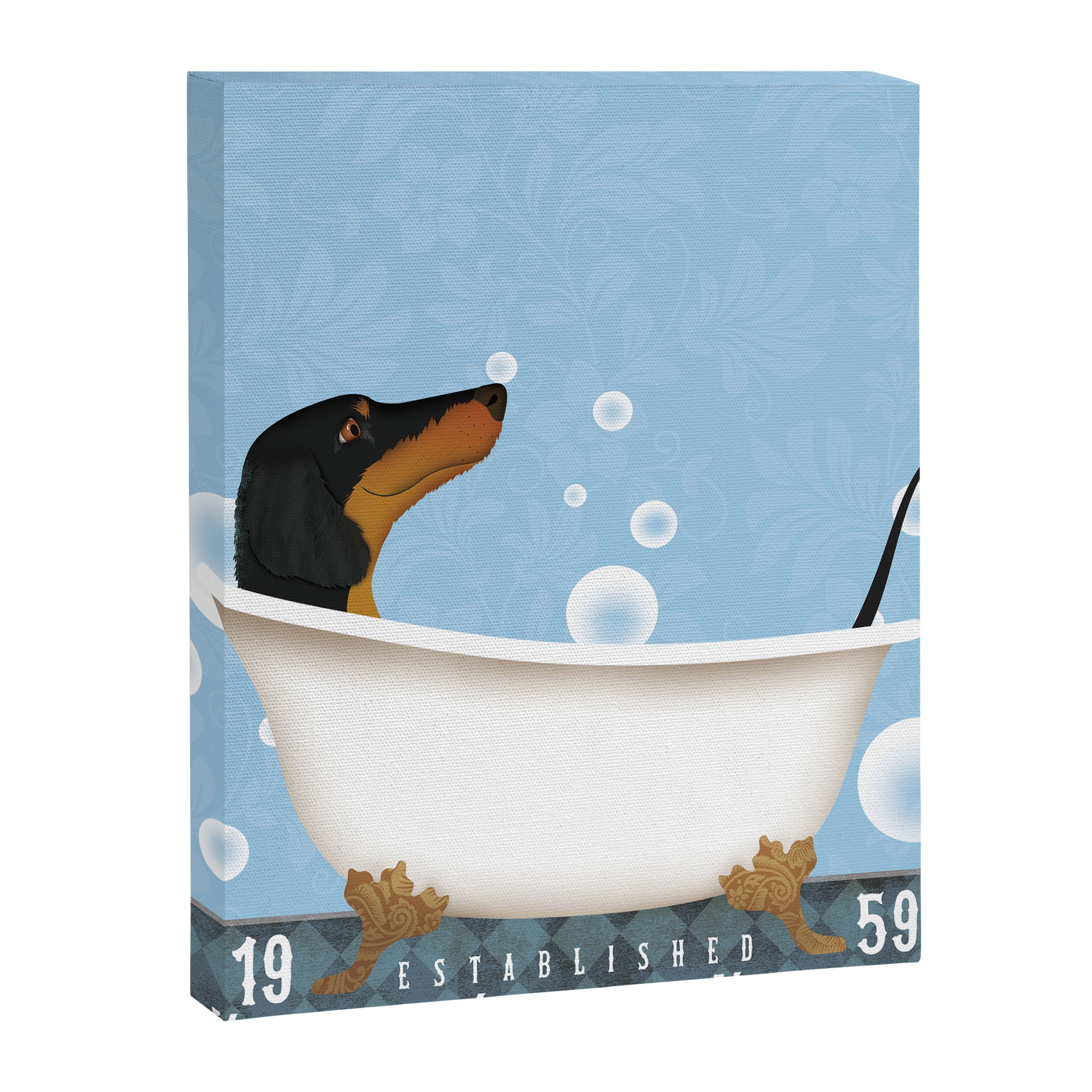 Dachshund Bath Wash Your Wiener Dog Art Canvas Print Gallery Image 6