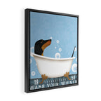 Dachshund Bath Wash Your Wiener Dog Art Framed Canvas Print Gallery Image 2