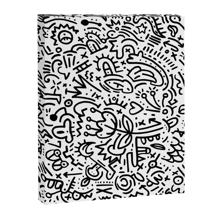 Graffiti sketch black and white drawing doodle pop art  Canvas Print Gallery Image 1