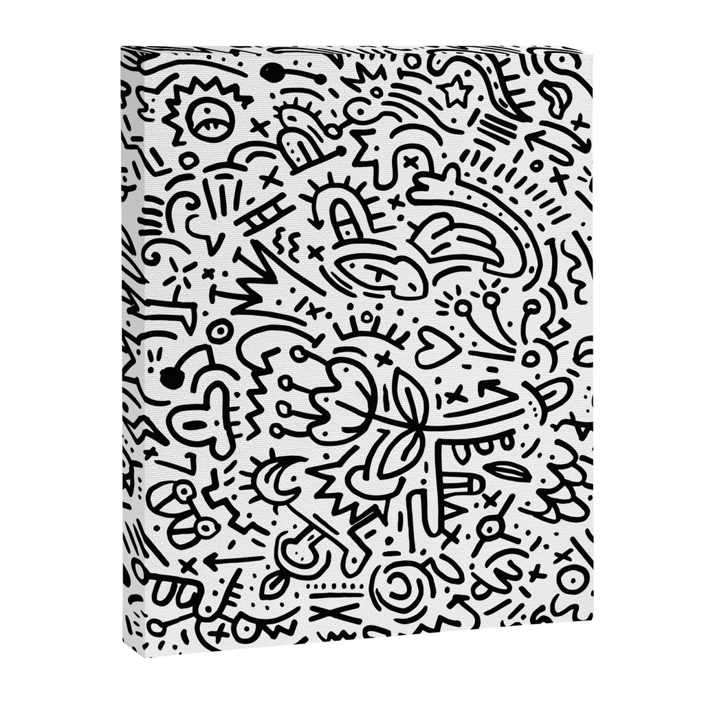 Graffiti sketch black and white drawing doodle pop art  Canvas Print Gallery Image 8