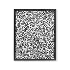 Graffiti sketch black and white drawing doodle pop art  Framed Canvas Print Gallery Image 8