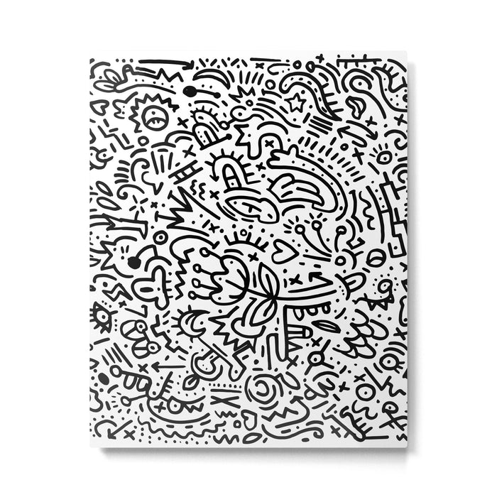 Graffiti sketch black and white drawing doodle pop art  Metal Print Gallery Image 1