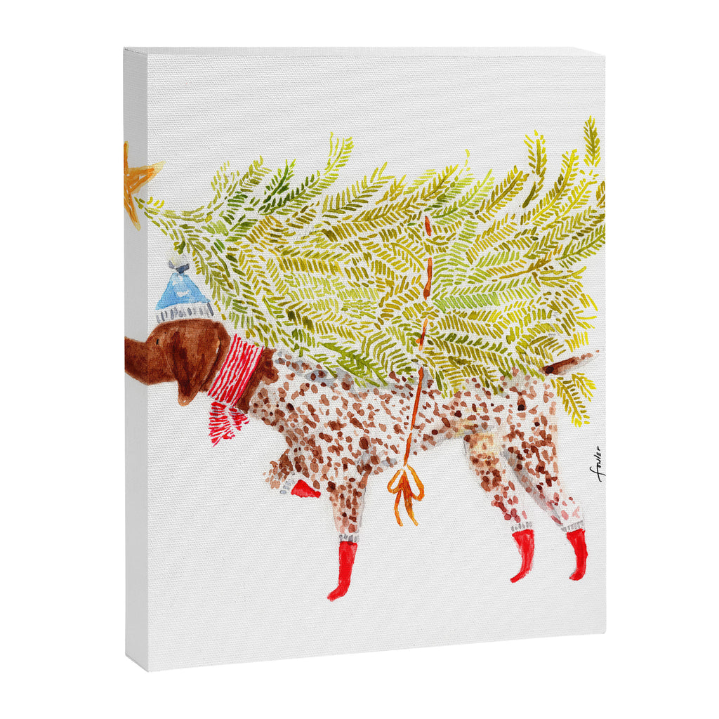 GSP german shorthaired pointer christmas tree holiday winter art  Canvas Print Gallery Image 8