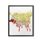 GSP german shorthaired pointer christmas tree holiday winter art  Framed Canvas Print Gallery Image 8