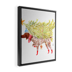GSP german shorthaired pointer christmas tree holiday winter art  Framed Canvas Print Gallery Image 2