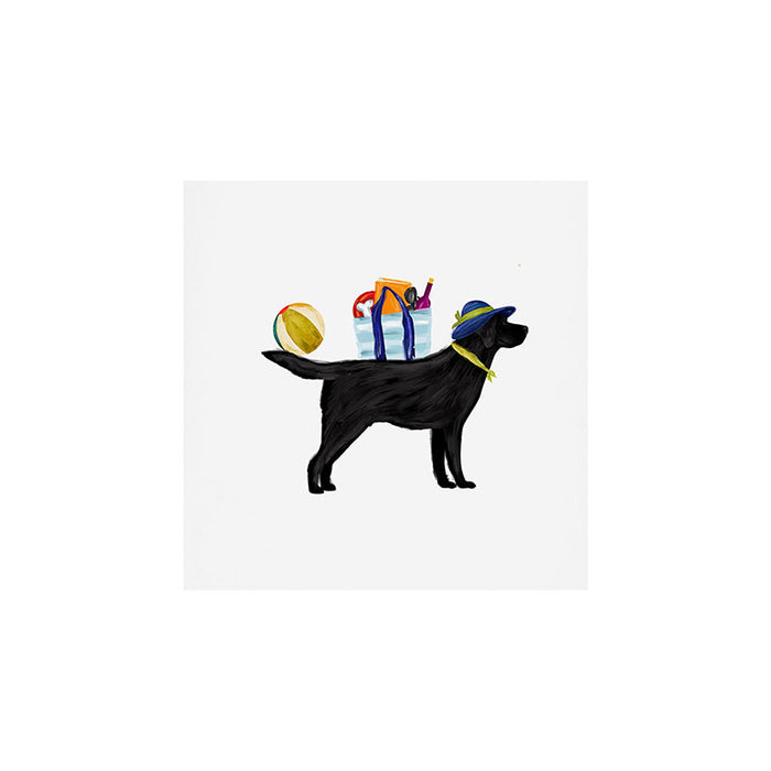 Labrador Beach black lab dog beach  Art Print Gallery Image 1
