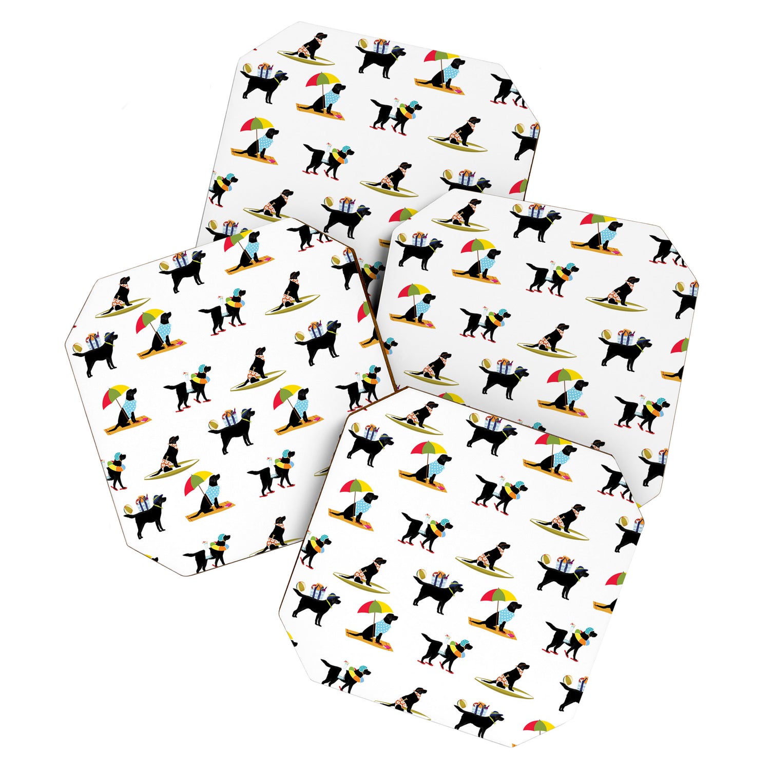 Labrador Beach black lab dog beach  Coaster Gallery Image 1