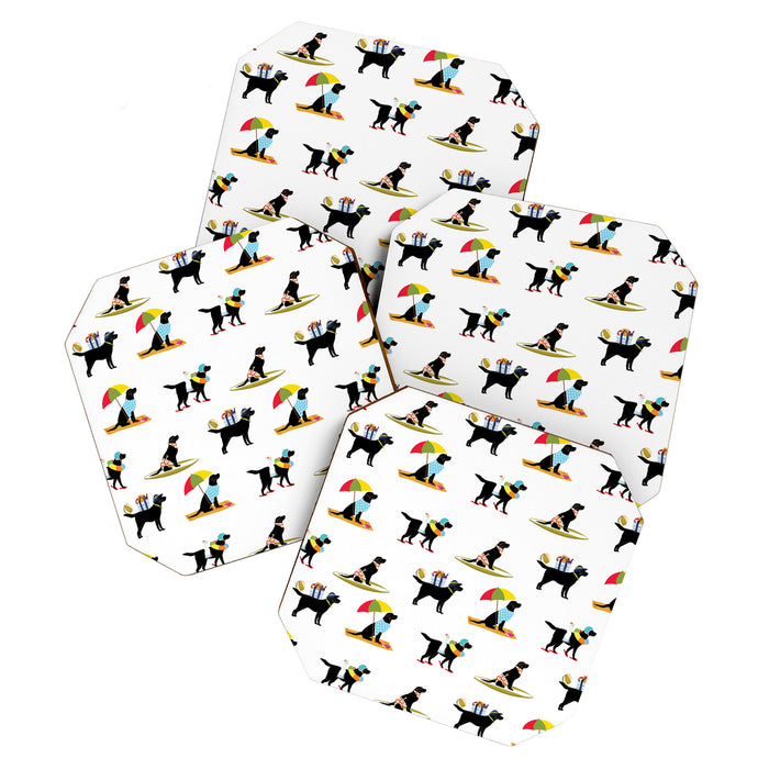 Labrador Beach black lab dog beach  Coaster Gallery Image 1