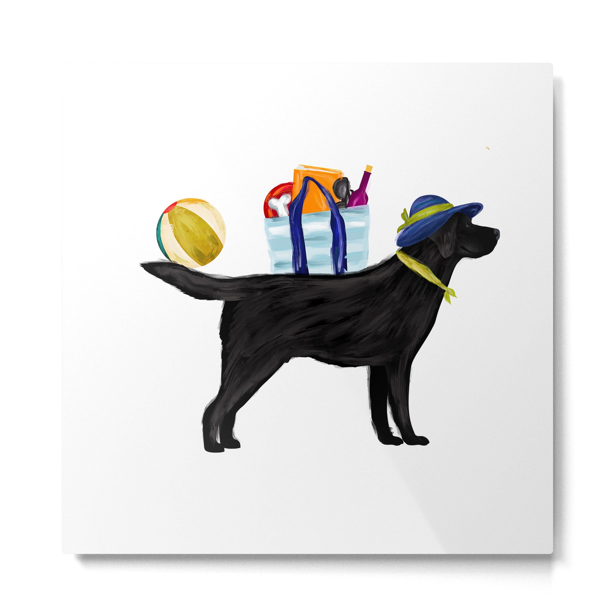 Labrador Beach black lab dog beach  Metal Print Gallery Image 2