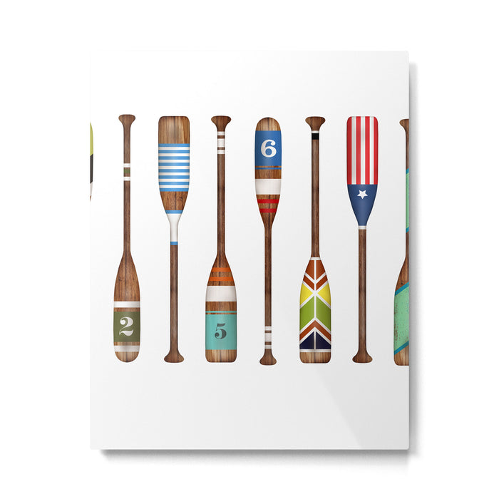 Lake life color paddles oar lake  Metal Print Gallery Image 1
