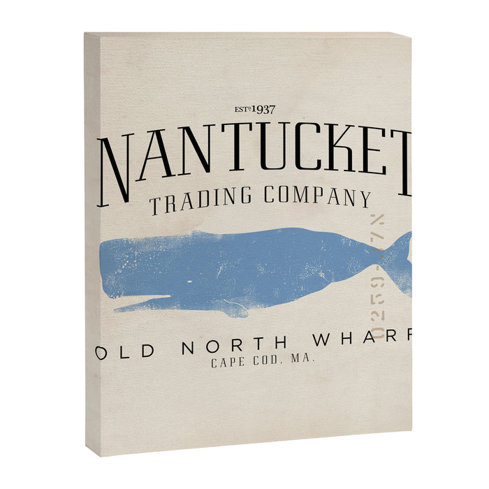 Nantucket whale nautical ocean wharf Massachusetts cottage beach house art Canvas Print Gallery Image 1