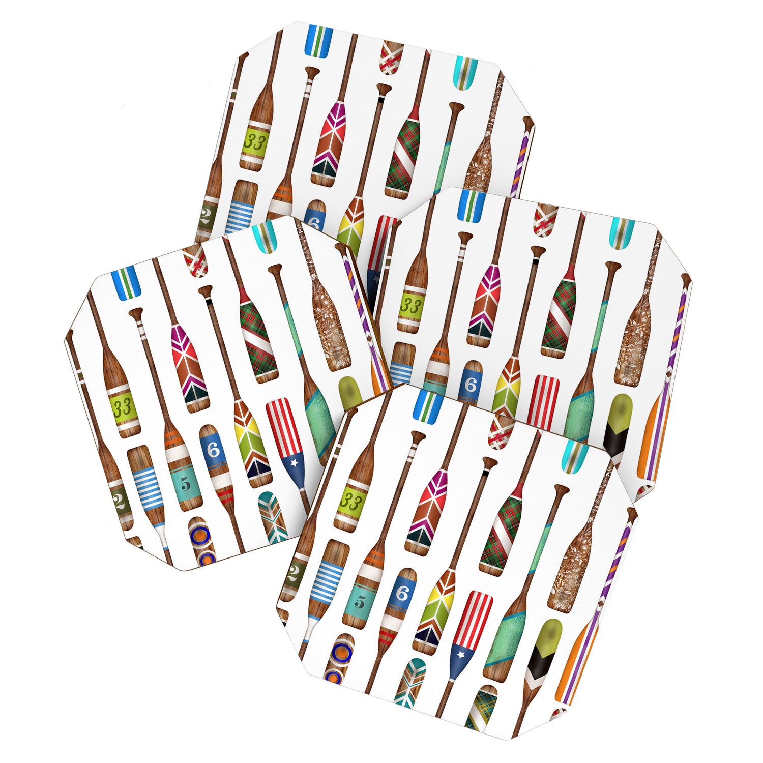 Paddles Lake Oars Colorful Coaster Gallery Image 1