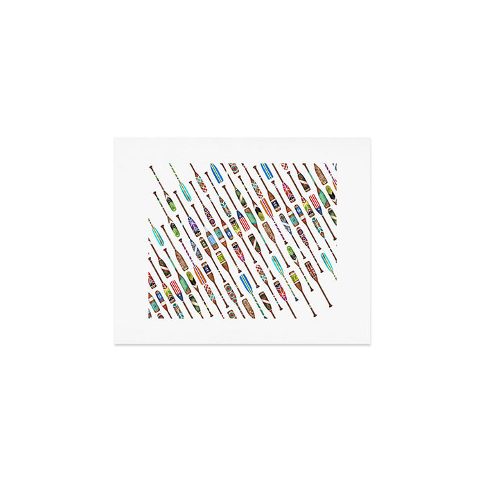 Paddles Oars Lake Life Colorful Oar lake house art Art Print Gallery Image 1