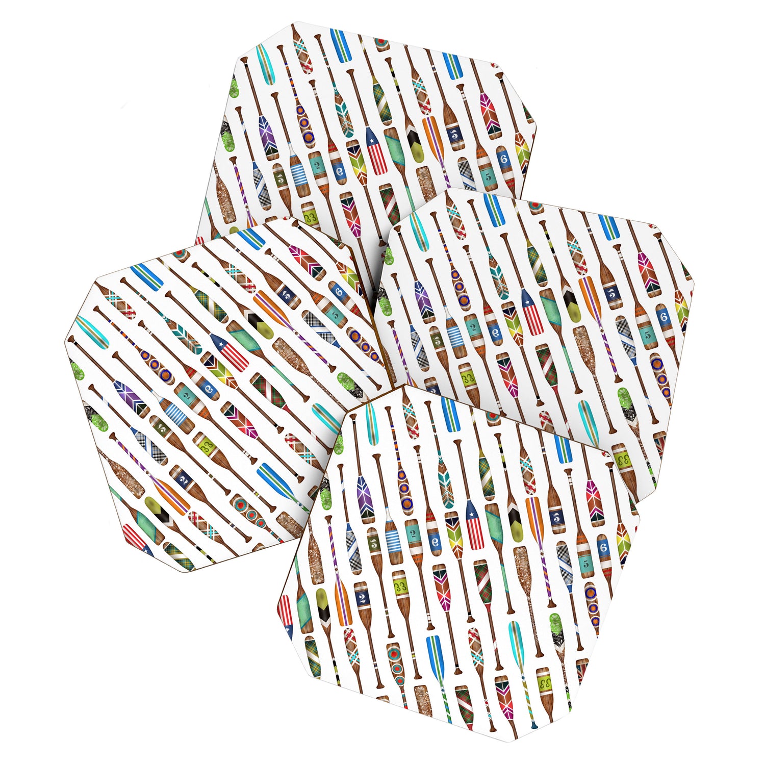 Paddles Oars Lake Life Colorful Oar lake house art Coaster Gallery Image 1