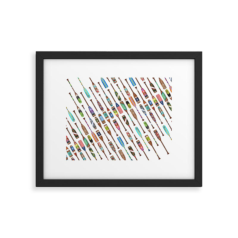 Paddles Oars Lake Life Colorful Oar lake house art Framed Art Print Gallery Image 6