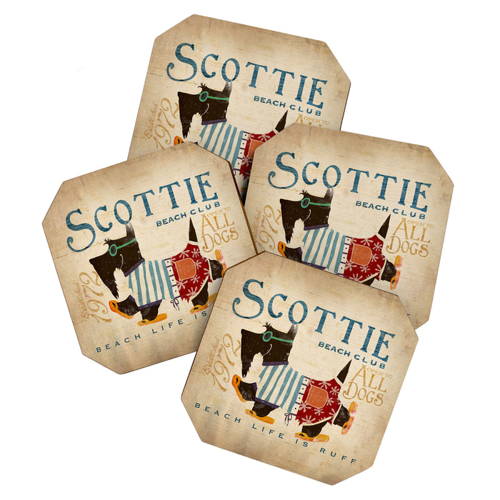scottie dog art artwork beach scottish terrier sandals flip flops beach life Coaster Gallery Image 1