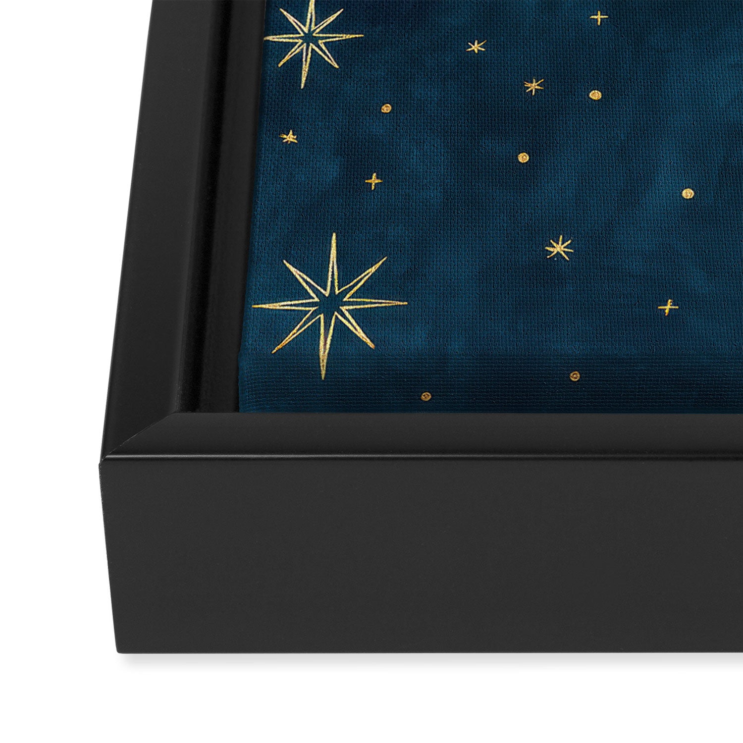 Celestial Gold Sun and Moon Boho Starry Sky Abstract Night Art Framed Canvas Print Gallery Image 3