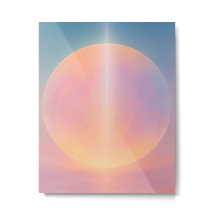 Celestial Sun and Moon Boho Spiritual Abstract Meditation Art Metal Print Gallery Image 1